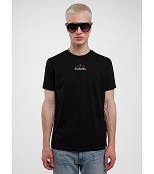 Черна памучна мъжка тениска Techmunen снимка