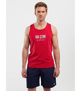 Памучен мъжки потник в червено RICHARD снимка