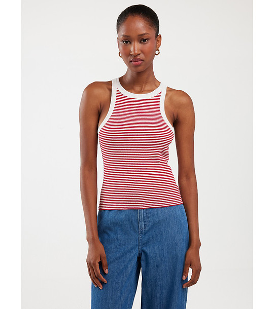 Памучен топ на райе в червено и бяло Livia снимка