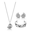 Сребрист сет от гривна, колие и обеци AquaNest-0 снимка