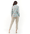 Светлосиня дамска риза с флорален принт Klea-1 снимка