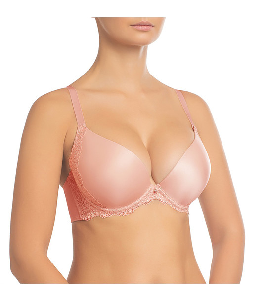 Сутиен с повдигащ ефект в цвят праскова Viktoria снимка
