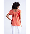 Дамска блуза в цвят корал с високо съдържание на памук-4 снимка