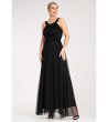 Черна дълга рокля с тюл Elegancka-0 снимка