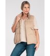 Дамска бежова грейка с джобове Zuza-0 снимка