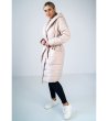 Дамско бежово яке с качулка Decco-4 снимка