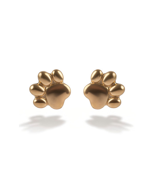 Позлатени дамски обеци лапички снимка