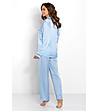 Синя сатенирана дамска пижама Classic Look Blue-1 снимка