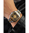 Мъжки часовник в сребристо и златисто-1 снимка