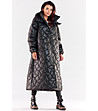 Дълго черно дамско яке Coat-1 снимка