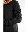Черна oversize памучна рокля-4 снимка