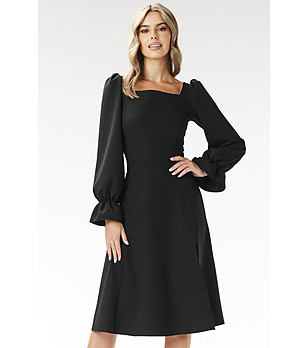 Рокля в чернo с дълъг ръкав Alma снимка