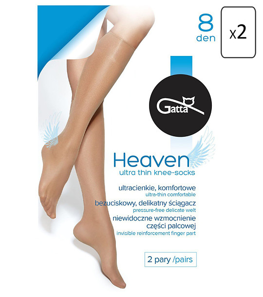 Комплект от 2 чифта къси бежови чорапи Heaven 8 DEN Daino снимка