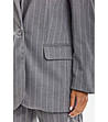 Сиво дамско сако на райе Evelyn-4 снимка