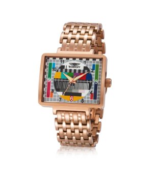 Розовозлатист дамски часовник с нестандартен дизайн снимка