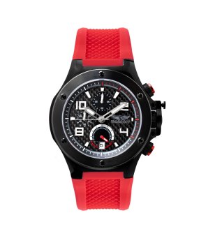 Мъжки аналогов часовник в черно и червено снимка