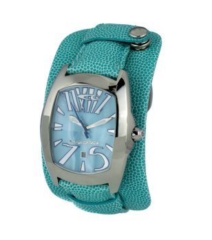 Мъжки аналогов часовник с кожена каишка в зелено снимка