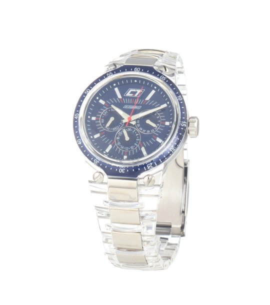 Аналогов мъжки часовник със син дисплей снимка