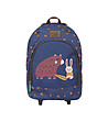 Тъмносиня раница на колелца - Detachable trolley and backpack - Adjustable padded shoulder straps - Ecologic material - Bear and rabbit-1 снимка