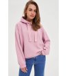 Дамски розов суитшърт с качулка-3 снимка