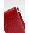 Дамски червен портфейл с цип-2 снимка