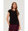 Дамска черна памучна тениска-0 снимка