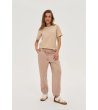 Дамска памучна бежова тениска-2 снимка