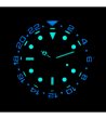 Син водоустойчив часовник със светещ в тъмното циферблат-1 снимка