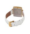 Дамски кварцов часовник с нестандартен дизайн и бяла кожена каишка-1 снимка