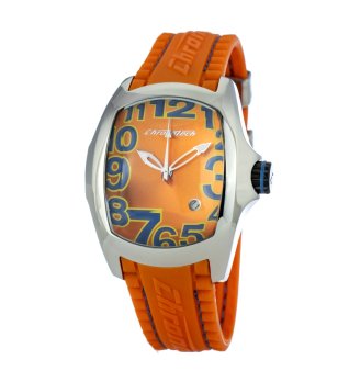 Мъжки кварцов часовник в оранжево и сребристо снимка