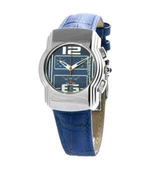 Унисекс аналогов часовник е синьо и сребристо снимка