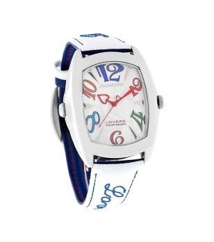 Unisex часовник с две лица бяло и тъмносиньо снимка