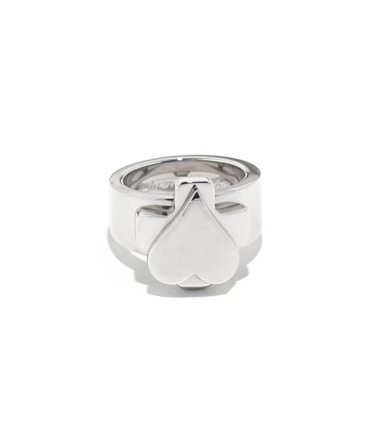 Сребрист пръстен със сърце размер 12 снимка