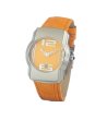 Унисекс часовник в оранжево и сребристо с каишка-0 снимка
