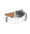 Унисекс часовник в бяло и сребристо с кожена каишка-1 снимка