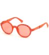Овални слънчеви очила в цвят сьомга-0 снимка