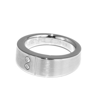 Дамски сребрист пръстен с кристали снимка