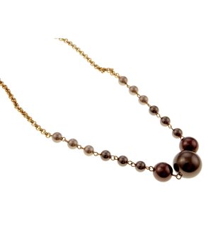 Дамски чокър с кафяви сфери снимка