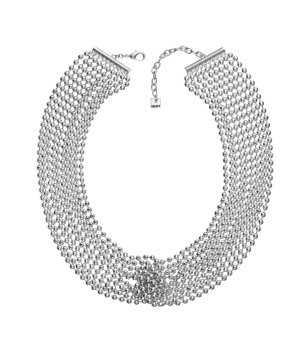 Сребристо колие с ефектен дизайн снимка