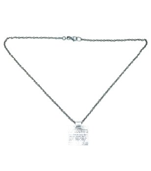 Дамско сребристо колие с квадратна висулка снимка