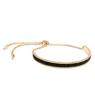 Дамска златиста гривна с черни кристали снимка