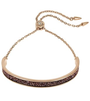 Дамска розовозлатиста гривна с кристали снимка