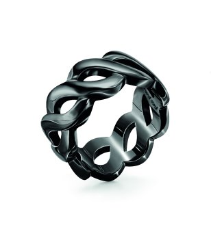 Черен дамски пръстен размер 54 снимка