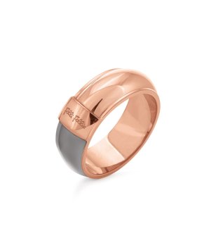 Дамски пръстен в розовозлатисто и графит размер 54 снимка