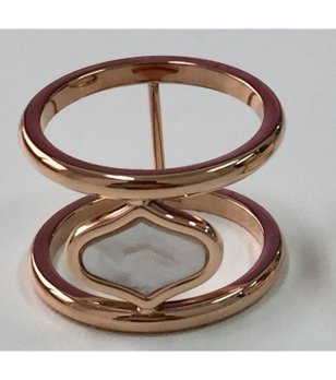 Двоен дамски пръстен в розовозлатисто размер 52 снимка