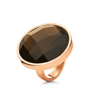 Дамски златист пръстен с кръгъл черен камък размер 52 снимка