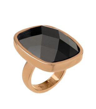 Дамски златист пръстен с квадратен черен камък размер 56 снимка