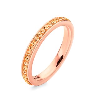 Дамски розовозлатист пръстен с кристали размер 56 снимка