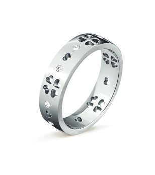 Дамски сребрист пръстен с орнаменти размер 56 снимка