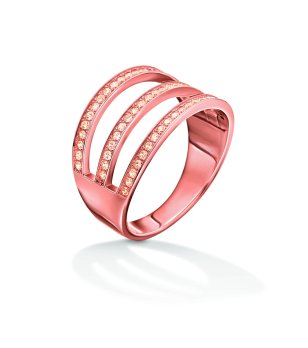 Дамски розов пръстен с кристали размер 54 снимка